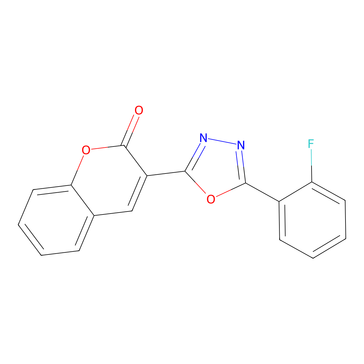 3-[5-(2-fluorophenyl)-1,3,4-oxadiazol-2-yl]-2H-chromen-2-one molecular structure, CAS 2742065-82-1