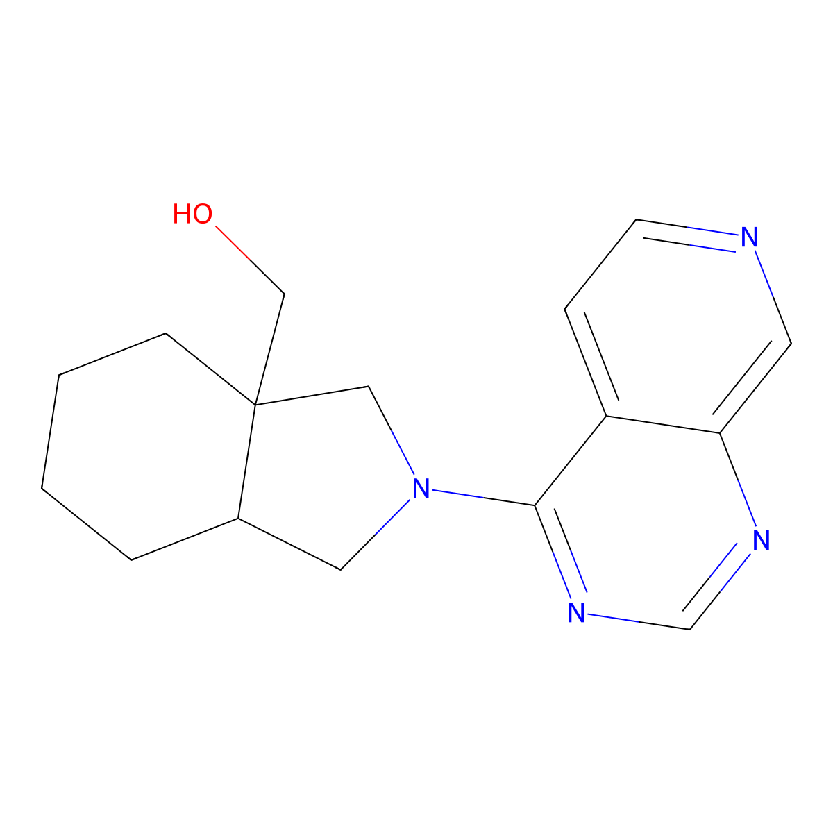 (2-{pyrido[3,4-d]pyrimidin-4-yl}-octahydro-1H-isoindol-3a-yl)methanol molecular structure, CAS 2742065-87-6