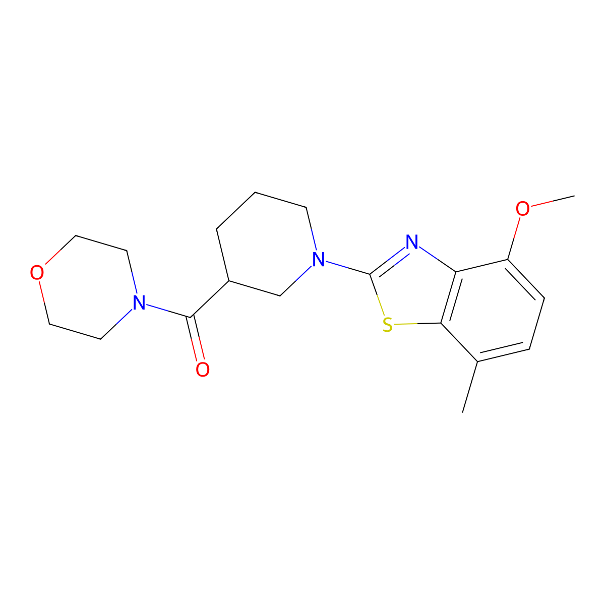 4-Methoxy-7-methyl-2-[3-(morpholine-4-carbonyl)piperidin-1-yl]-1,3-benzothiazole molecular structure, CAS 2742065-89-8