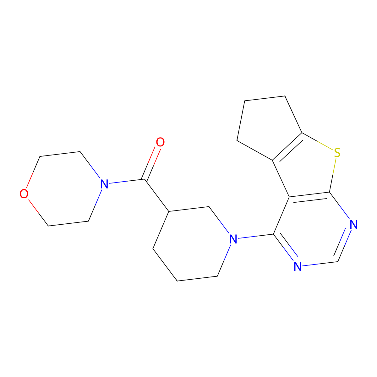 12-[3-(Morpholine-4-carbonyl)piperidin-1-yl]-7-thia-9,11-diazatricyclo[6.4.0.0^{2,6}]dodeca-1(8),2(6),9,11-tetraene molecular structure, CAS 2742066-08-4