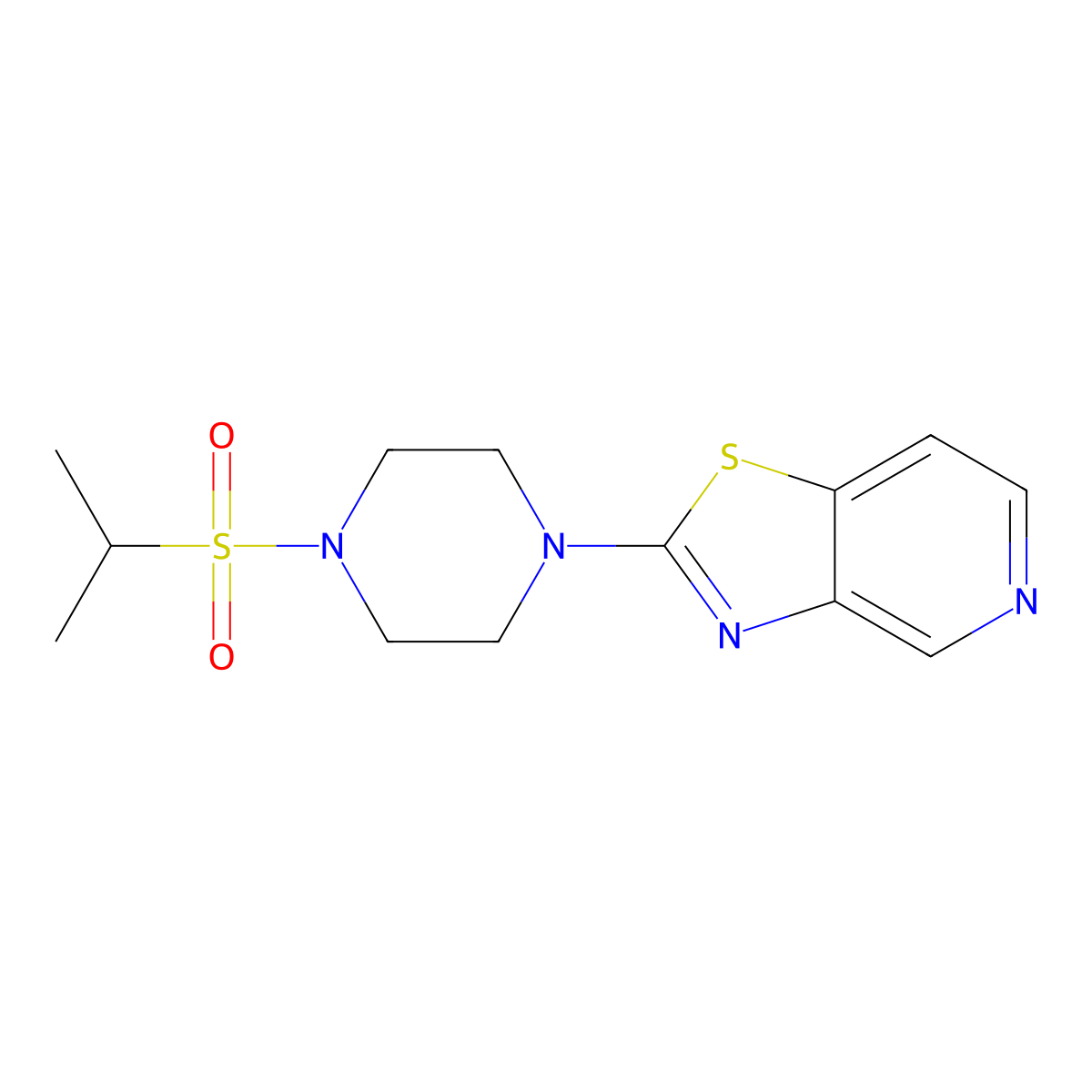 1-(Propane-2-sulfonyl)-4-{[1,3]thiazolo[4,5-c]pyridin-2-yl}piperazine molecular structure, CAS 2742066-09-5