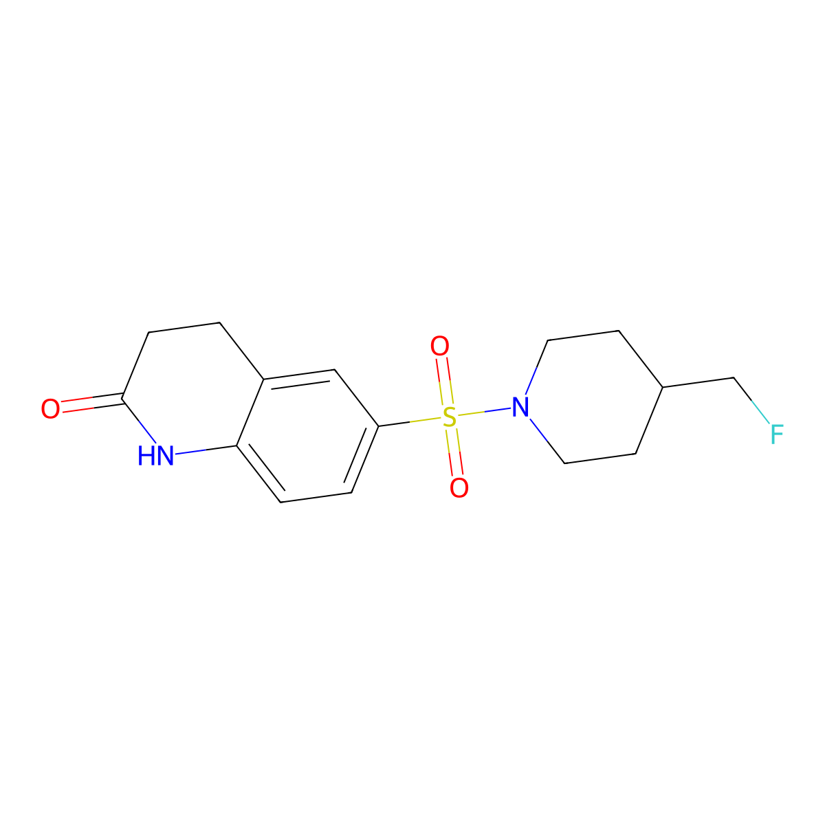 6-{[4-(Fluoromethyl)piperidin-1-yl]sulfonyl}-1,2,3,4-tetrahydroquinolin-2-one molecular structure, CAS 2742066-19-7