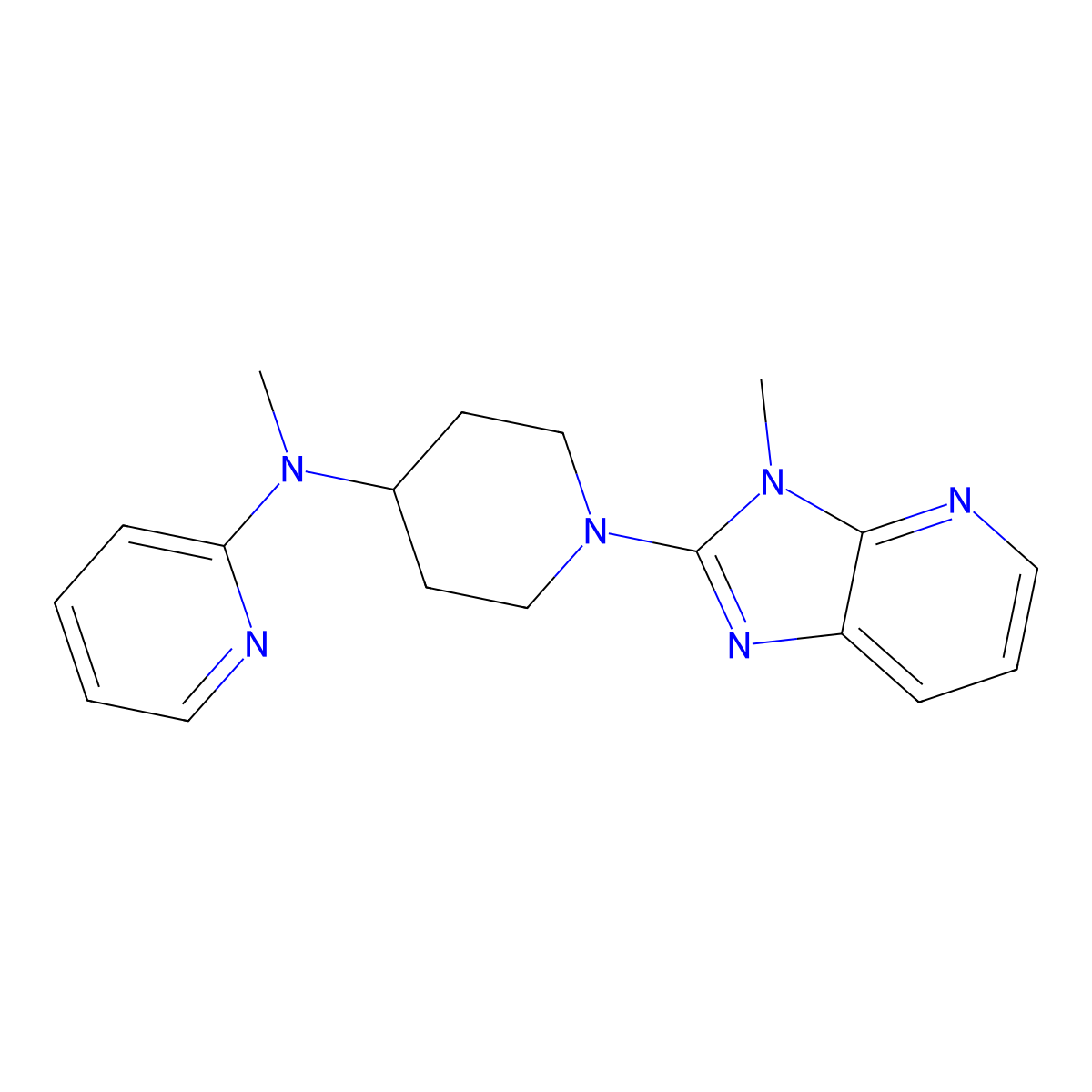 N-methyl-N-(1-{3-methyl-3H-imidazo[4,5-b]pyridin-2-yl}piperidin-4-yl)pyridin-2-amine molecular structure, CAS 2742066-23-3