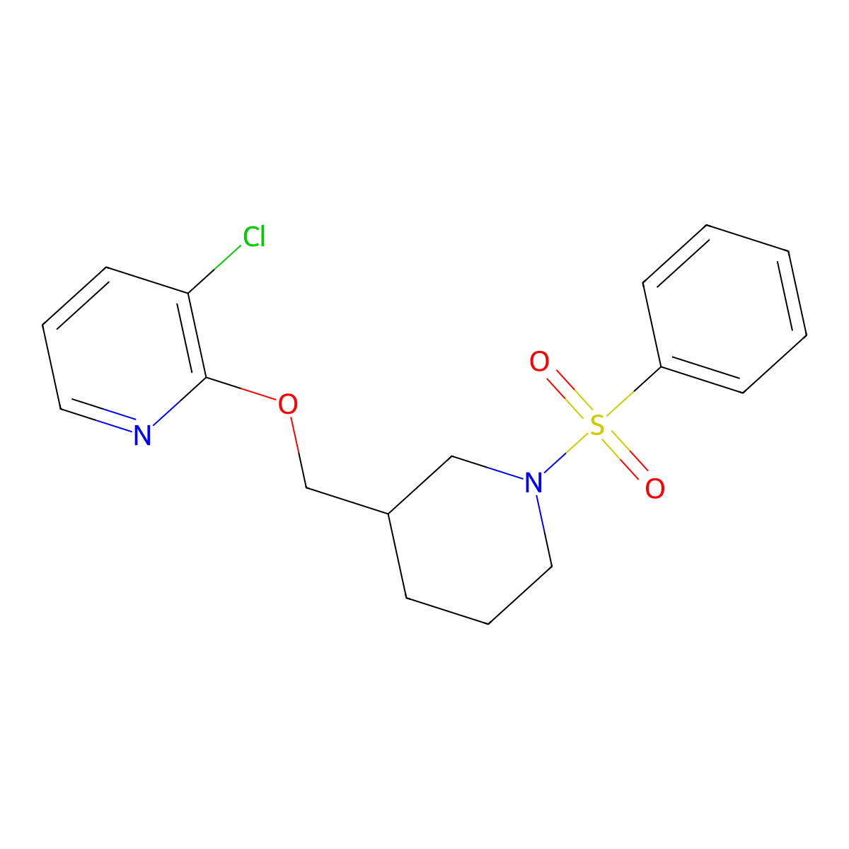 2-{[1-(Benzenesulfonyl)piperidin-3-yl]methoxy}-3-chloropyridine molecular structure, CAS 2742066-34-6