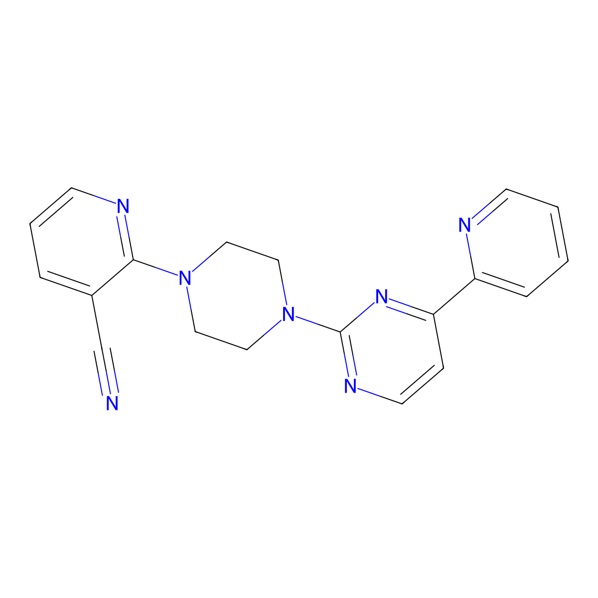 2-{4-[4-(Pyridin-2-yl)pyrimidin-2-yl]piperazin-1-yl}pyridine-3-carbonitrile molecular structure, CAS 2742066-71-1