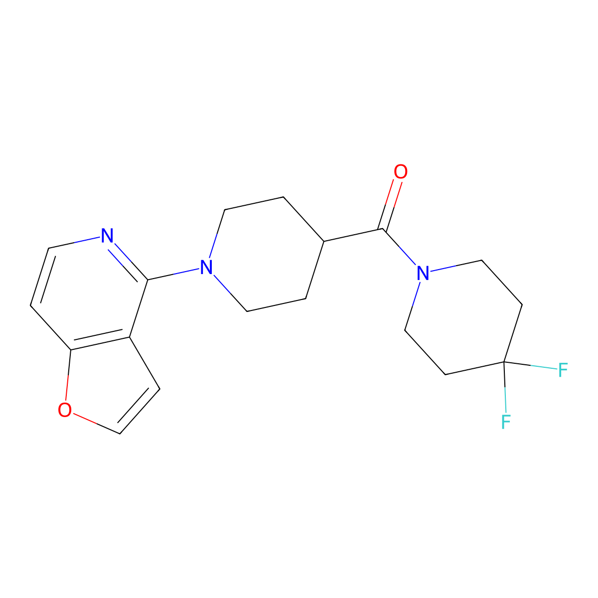 4-(4,4-Difluoropiperidine-1-carbonyl)-1-{furo[3,2-c]pyridin-4-yl}piperidine molecular structure, CAS 2742066-73-3