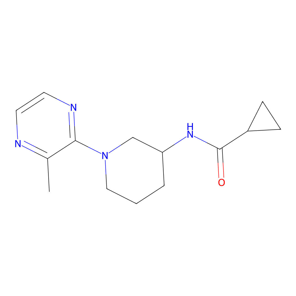 N-[1-(3-methylpyrazin-2-yl)piperidin-3-yl]cyclopropanecarboxamide molecular structure, CAS 2742066-93-7