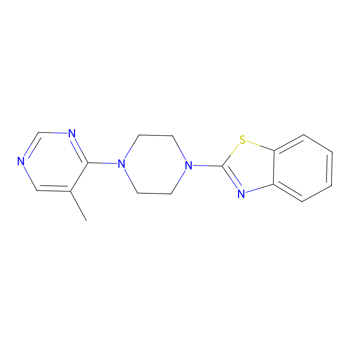 2-[4-(5-Methylpyrimidin-4-yl)piperazin-1-yl]-1,3-benzothiazole molecular structure, CAS 2742066-95-9