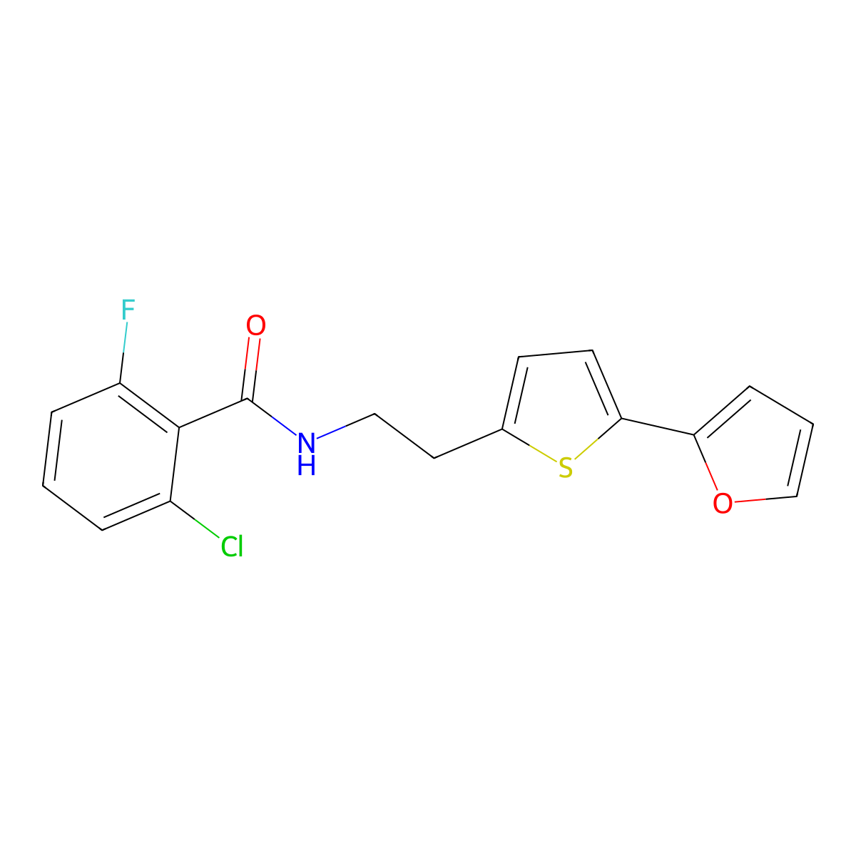 2-chloro-6-fluoro-N-{2-[5-(furan-2-yl)thiophen-2-yl]ethyl}benzamide molecular structure, CAS 2742067-19-0