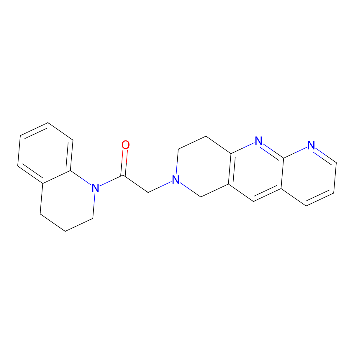 2-{6H,7H,8H,9H-pyrido[2,3-b]1,6-naphthyridin-7-yl}-1-(1,2,3,4-tetrahydroquinolin-1-yl)ethan-1-one molecular structure, CAS 2742067-22-5
