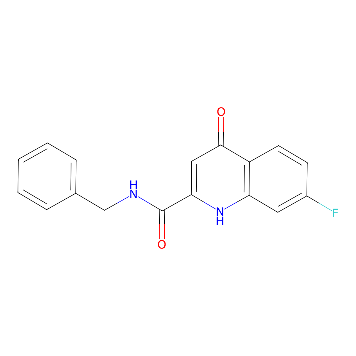 N-benzyl-7-fluoro-4-oxo-1,4-dihydroquinoline-2-carboxamide molecular structure, CAS 2742067-29-2