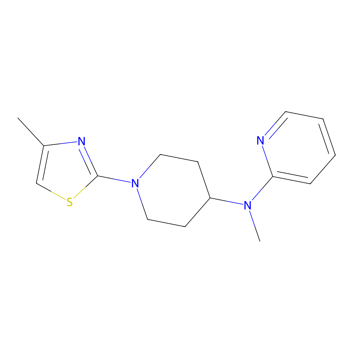 N-methyl-N-[1-(4-methyl-1,3-thiazol-2-yl)piperidin-4-yl]pyridin-2-amine molecular structure, CAS 2742067-35-0