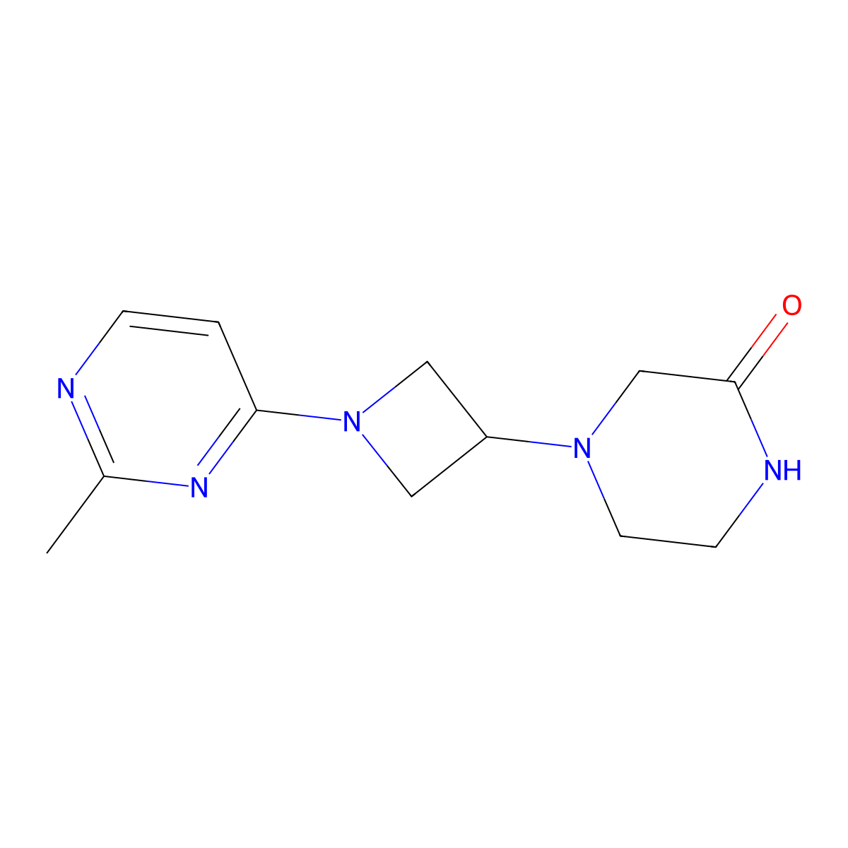 4-[1-(2-Methylpyrimidin-4-yl)azetidin-3-yl]piperazin-2-one molecular structure, CAS 2742067-39-4