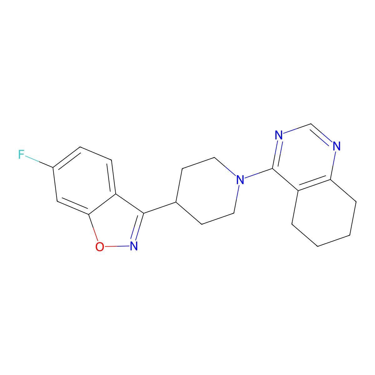 4-[4-(6-Fluoro-1,2-benzoxazol-3-yl)piperidin-1-yl]-5,6,7,8-tetrahydroquinazoline molecular structure, CAS 2742067-45-2