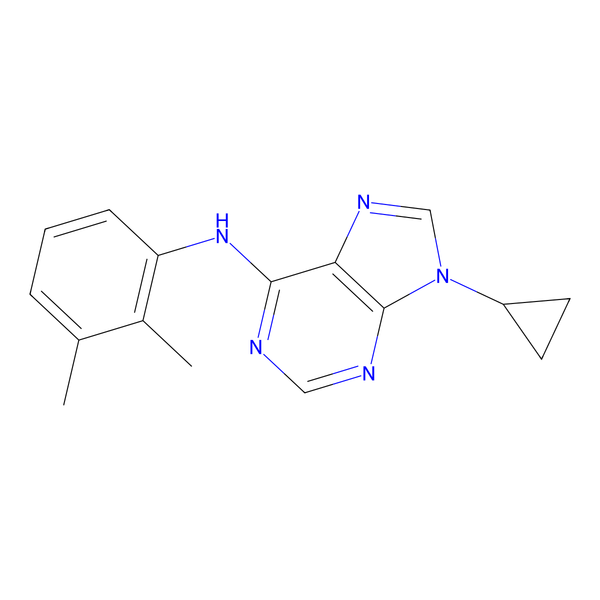 9-cyclopropyl-N-(2,3-dimethylphenyl)-9H-purin-6-amine molecular structure, CAS 2742067-51-0