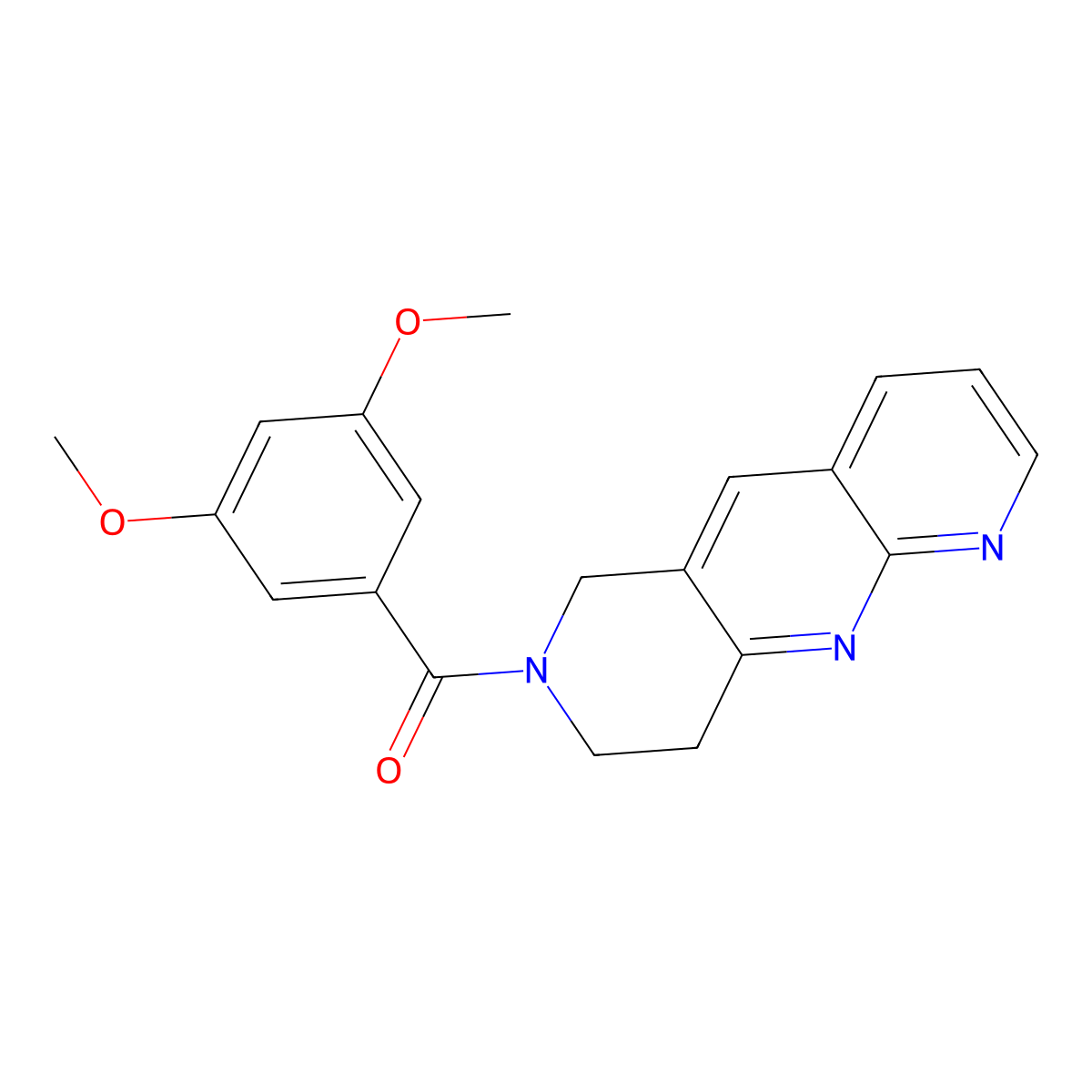 7-(3,5-dimethoxybenzoyl)-6H,7H,8H,9H-pyrido[2,3-b]1,6-naphthyridine molecular structure, CAS 2742067-58-7
