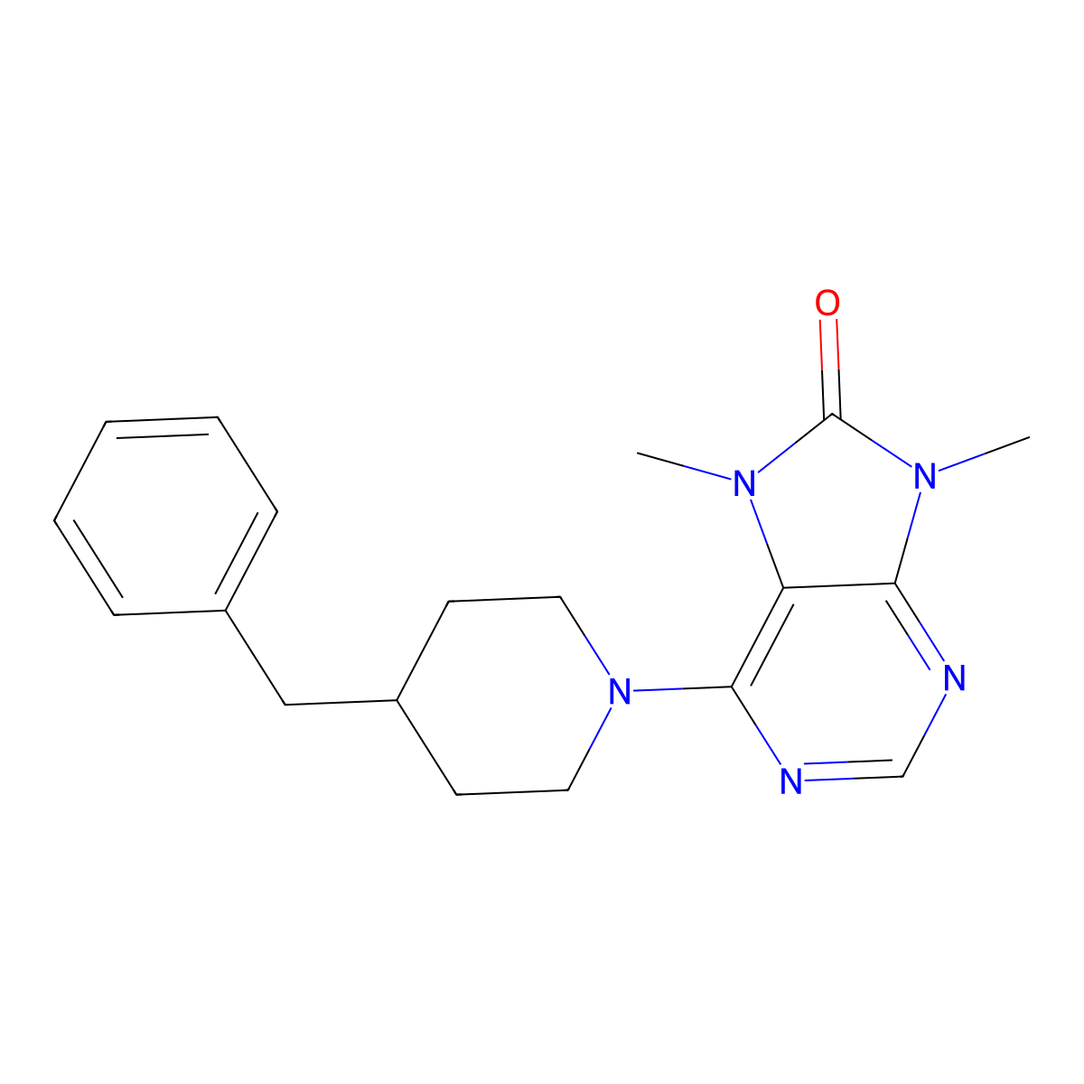 6-(4-benzylpiperidin-1-yl)-7,9-dimethyl-8,9-dihydro-7H-purin-8-one molecular structure, CAS 2742067-72-5