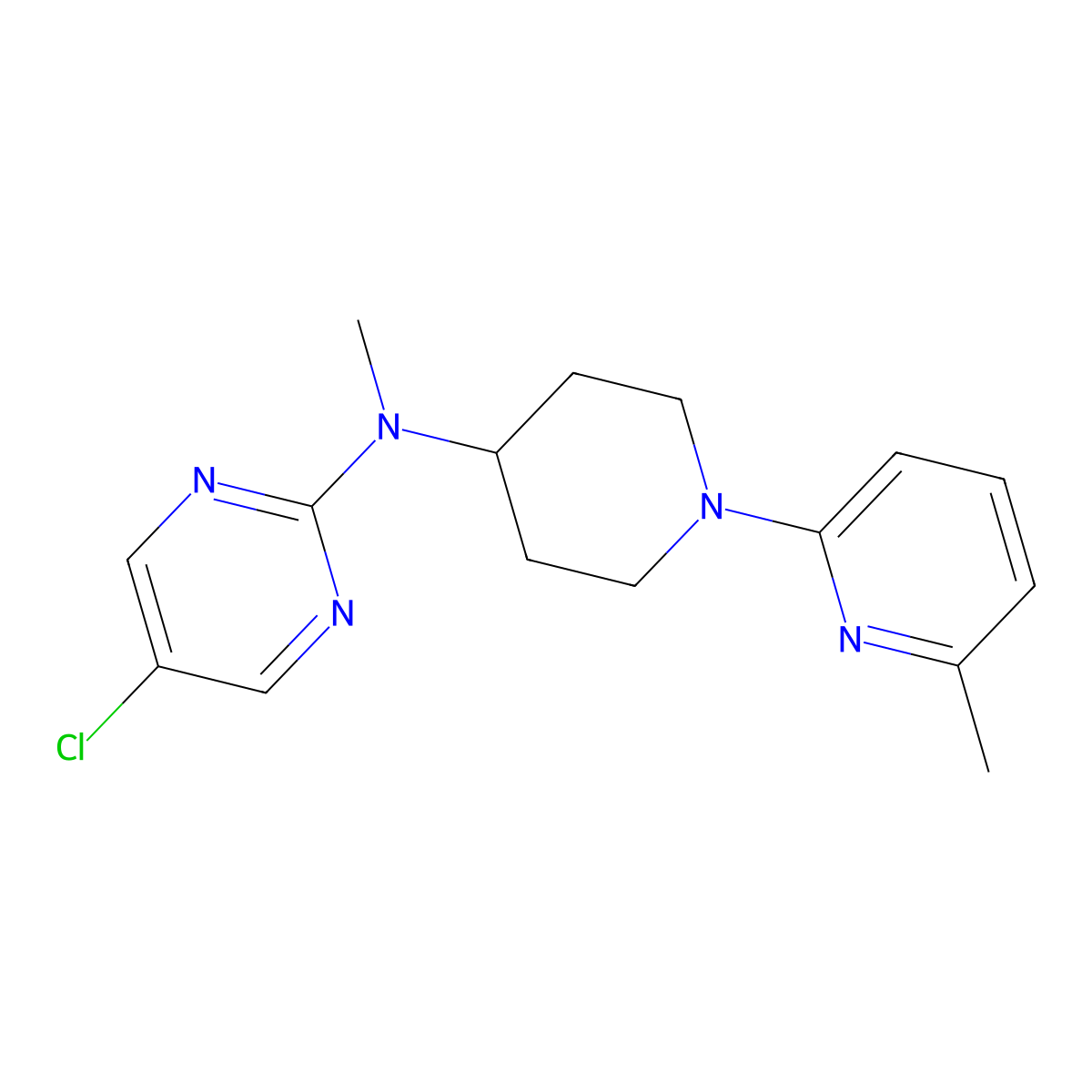 5-chloro-N-methyl-N-[1-(6-methylpyridin-2-yl)piperidin-4-yl]pyrimidin-2-amine molecular structure, CAS 2742067-74-7