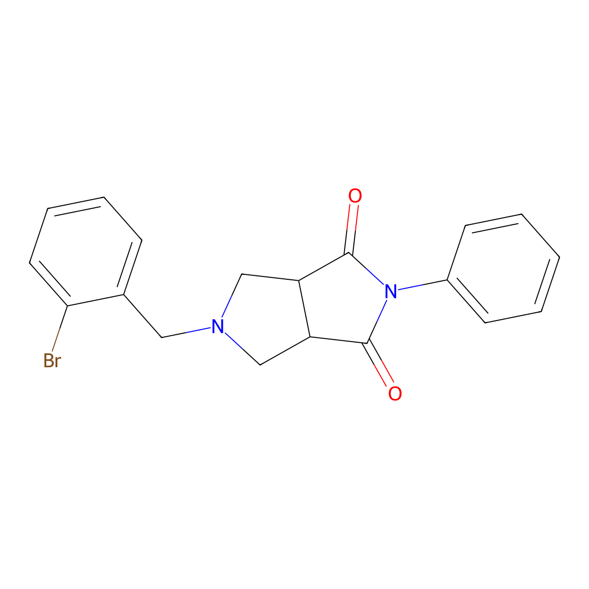 5-[(2-Bromophenyl)methyl]-2-phenyl-octahydropyrrolo[3,4-c]pyrrole-1,3-dione molecular structure, CAS 2742067-75-8