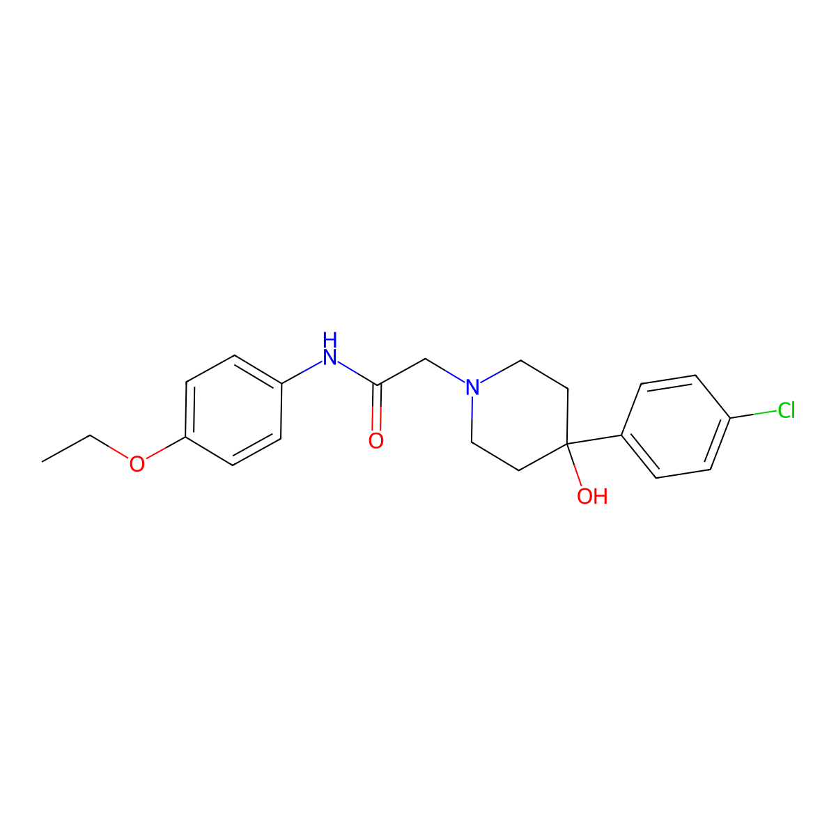 2-[4-(4-chlorophenyl)-4-hydroxypiperidin-1-yl]-N-(4-ethoxyphenyl)acetamide molecular structure, CAS 2742067-91-8