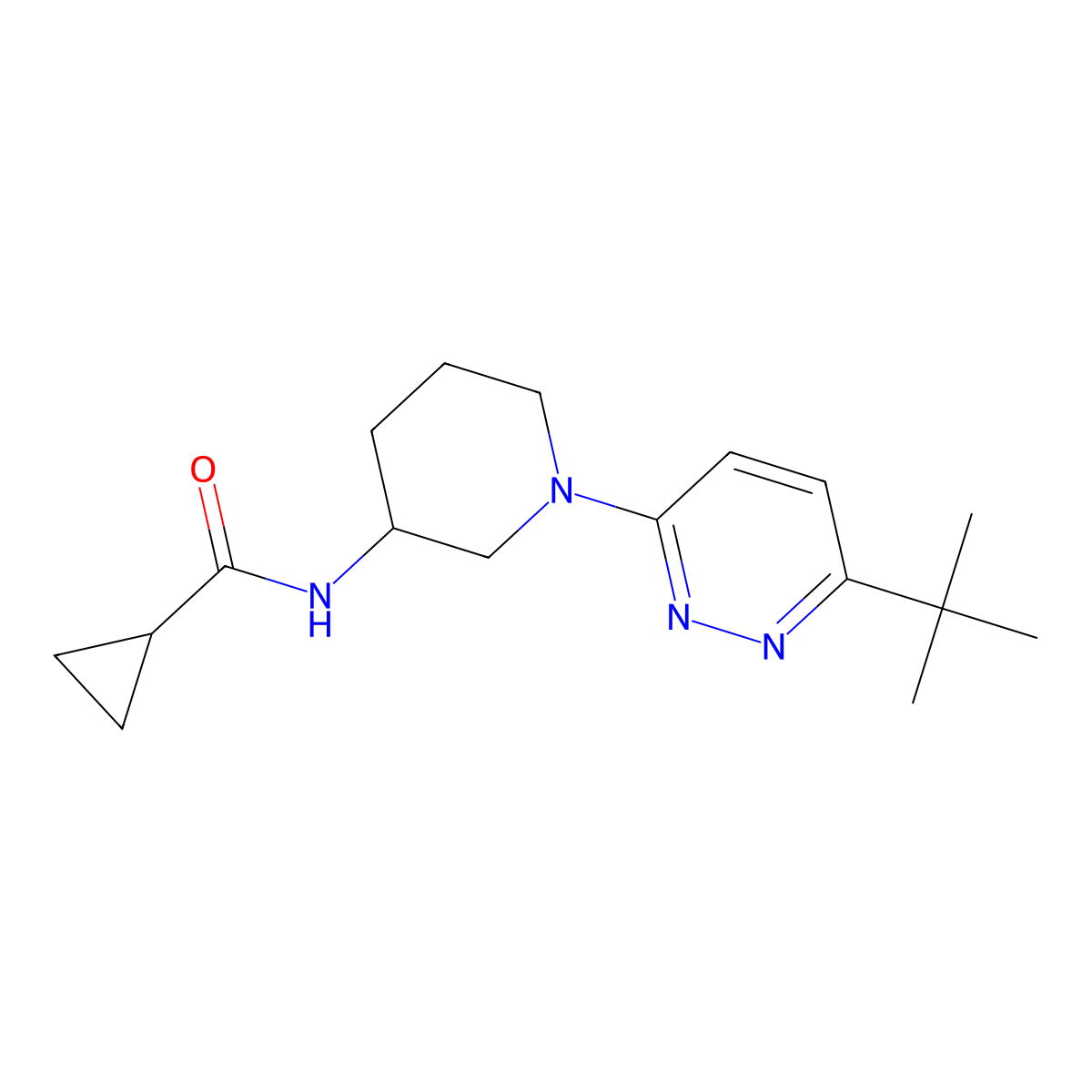 N-[1-(6-tert-butylpyridazin-3-yl)piperidin-3-yl]cyclopropanecarboxamide molecular structure, CAS 2742068-02-4