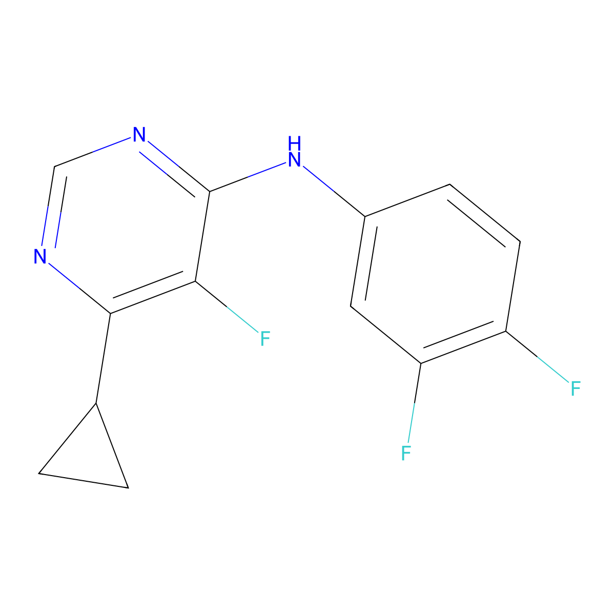 6-cyclopropyl-N-(3,4-difluorophenyl)-5-fluoropyrimidin-4-amine molecular structure, CAS 2742068-32-0