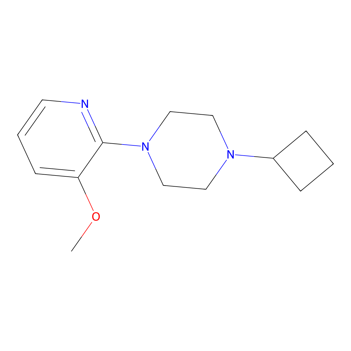 1-Cyclobutyl-4-(3-methoxypyridin-2-yl)piperazine molecular structure, CAS 2742068-33-1