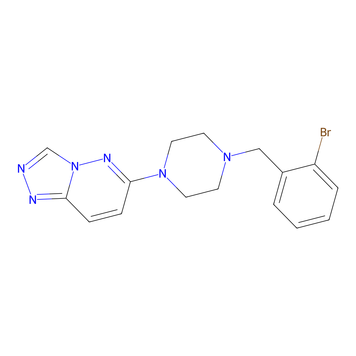 1-[(2-Bromophenyl)methyl]-4-{[1,2,4]triazolo[4,3-b]pyridazin-6-yl}piperazine molecular structure, CAS 2742068-45-5
