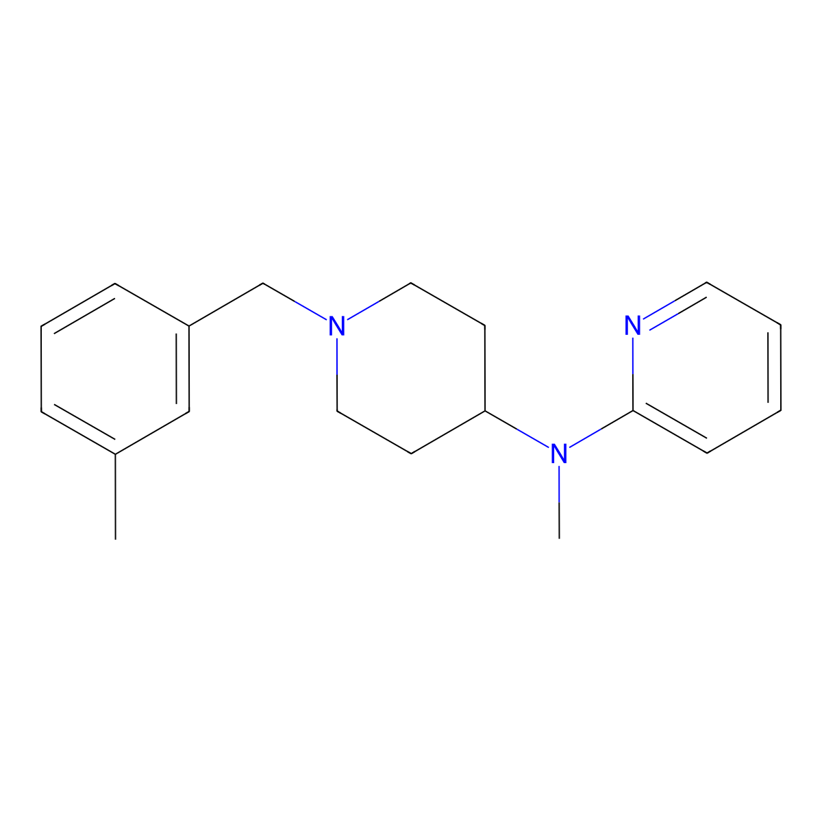 N-methyl-N-{1-[(3-methylphenyl)methyl]piperidin-4-yl}pyridin-2-amine molecular structure, CAS 2742068-46-6