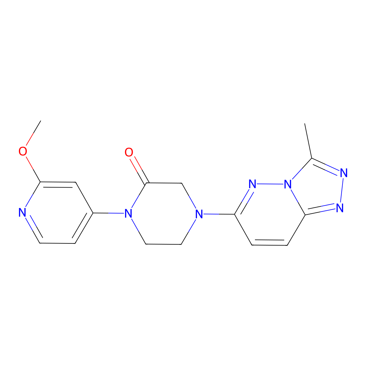 1-(2-Methoxypyridin-4-yl)-4-{3-methyl-[1,2,4]triazolo[4,3-b]pyridazin-6-yl}piperazin-2-one molecular structure, CAS 2742068-58-0
