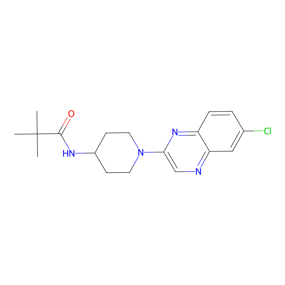 N-[1-(6-chloroquinoxalin-2-yl)piperidin-4-yl]-2,2-dimethylpropanamide molecular structure, CAS 2742068-65-9