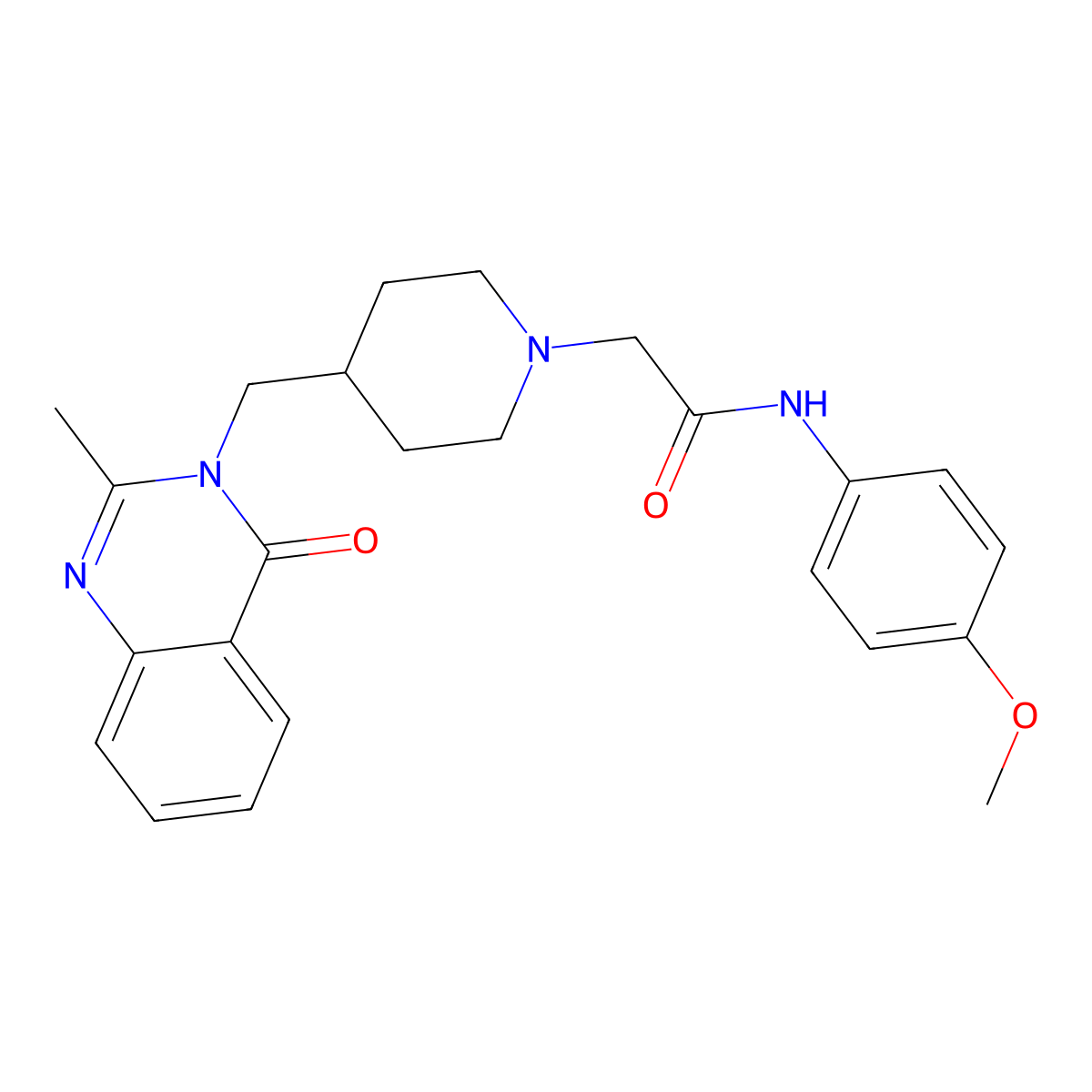 N-(4-methoxyphenyl)-2-{4-[(2-methyl-4-oxo-3,4-dihydroquinazolin-3-yl)methyl]piperidin-1-yl}acetamide molecular structure, CAS 2742068-74-0