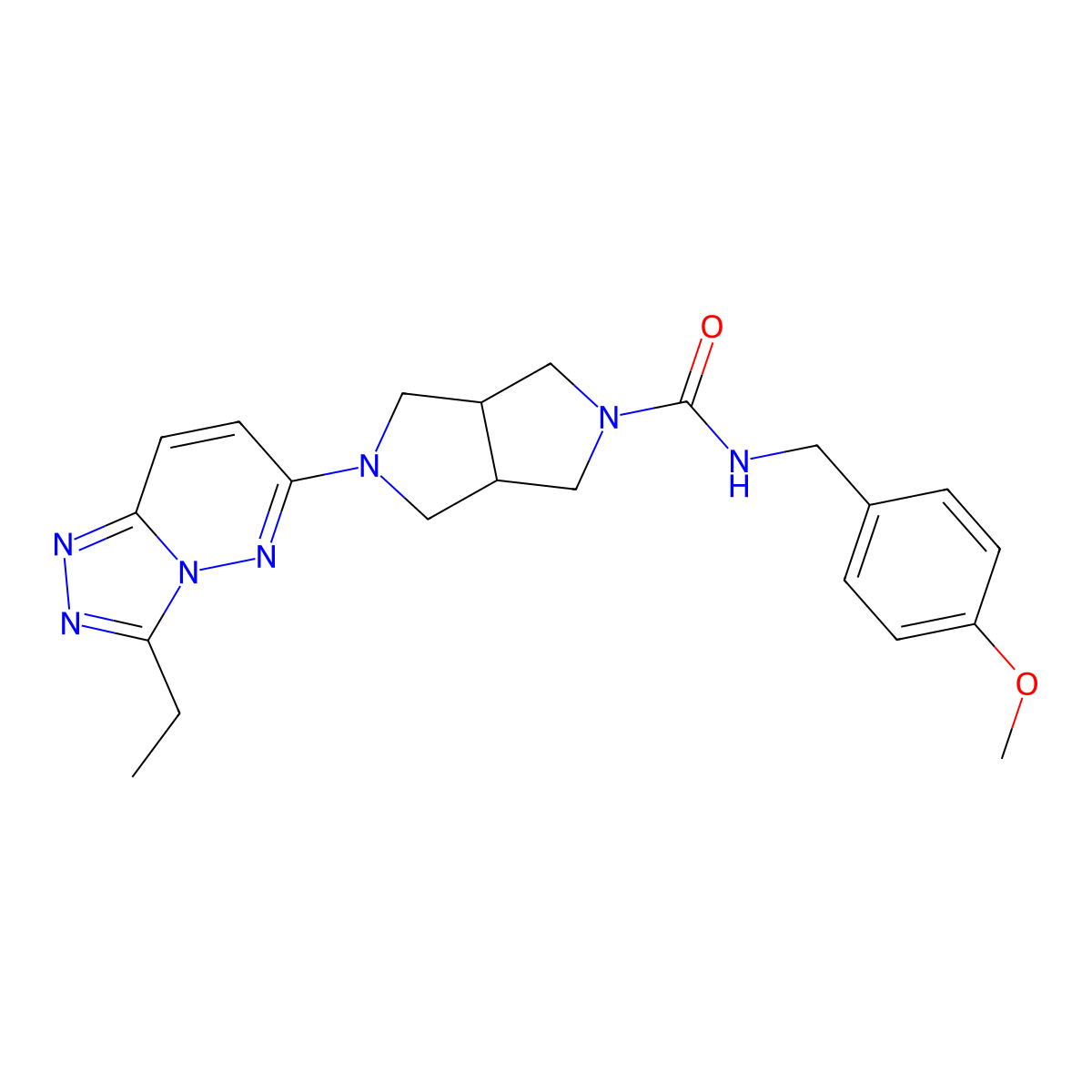 5-{3-ethyl-[1,2,4]triazolo[4,3-b]pyridazin-6-yl}-N-[(4-methoxyphenyl)methyl]-octahydropyrrolo[3,4-c]pyrrole-2-carboxamide molecular structure, CAS 2742068-85-3