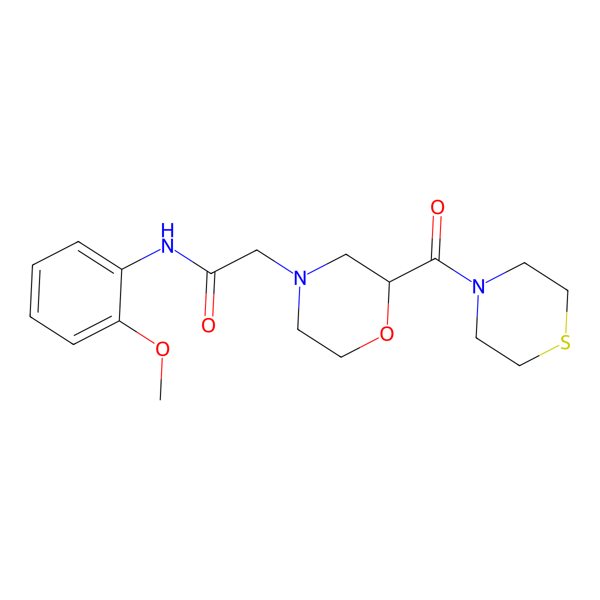 N-(2-methoxyphenyl)-2-[2-(thiomorpholine-4-carbonyl)morpholin-4-yl]acetamide molecular structure, CAS 2742068-88-6