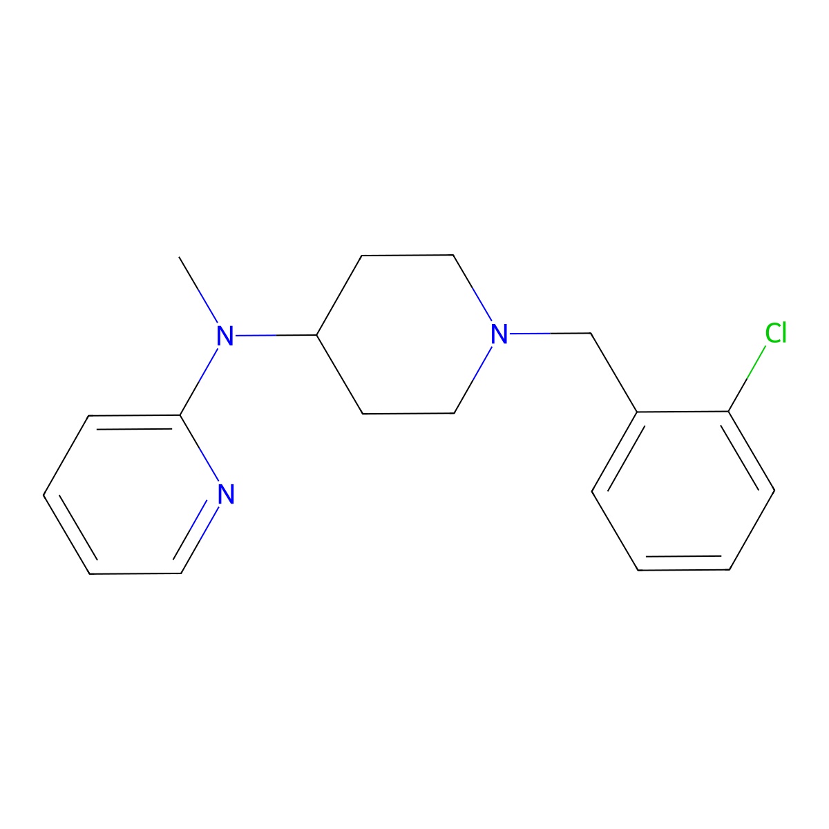 N-{1-[(2-chlorophenyl)methyl]piperidin-4-yl}-N-methylpyridin-2-amine molecular structure, CAS 2742069-19-6
