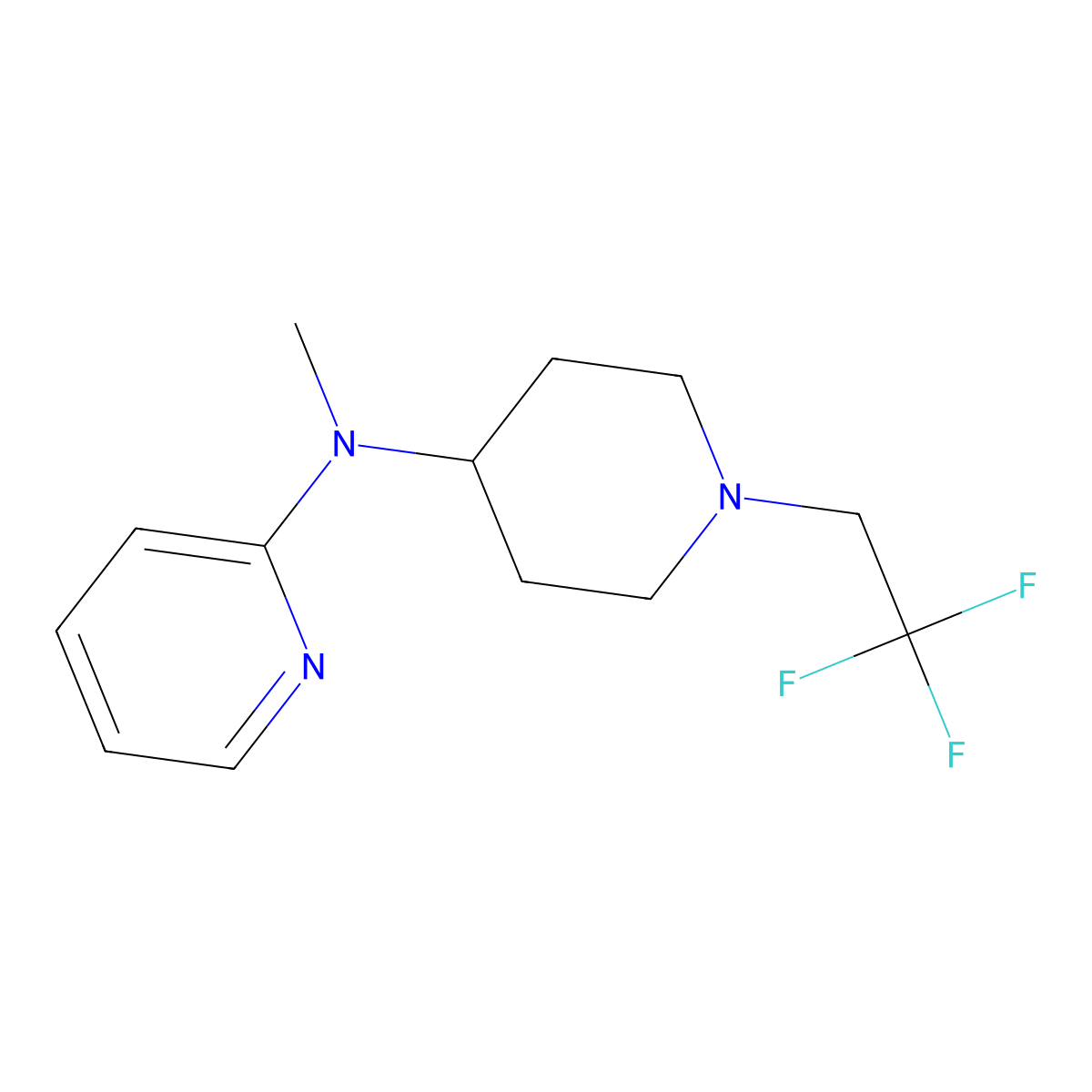 N-methyl-N-[1-(2,2,2-trifluoroethyl)piperidin-4-yl]pyridin-2-amine molecular structure, CAS 2742069-22-1