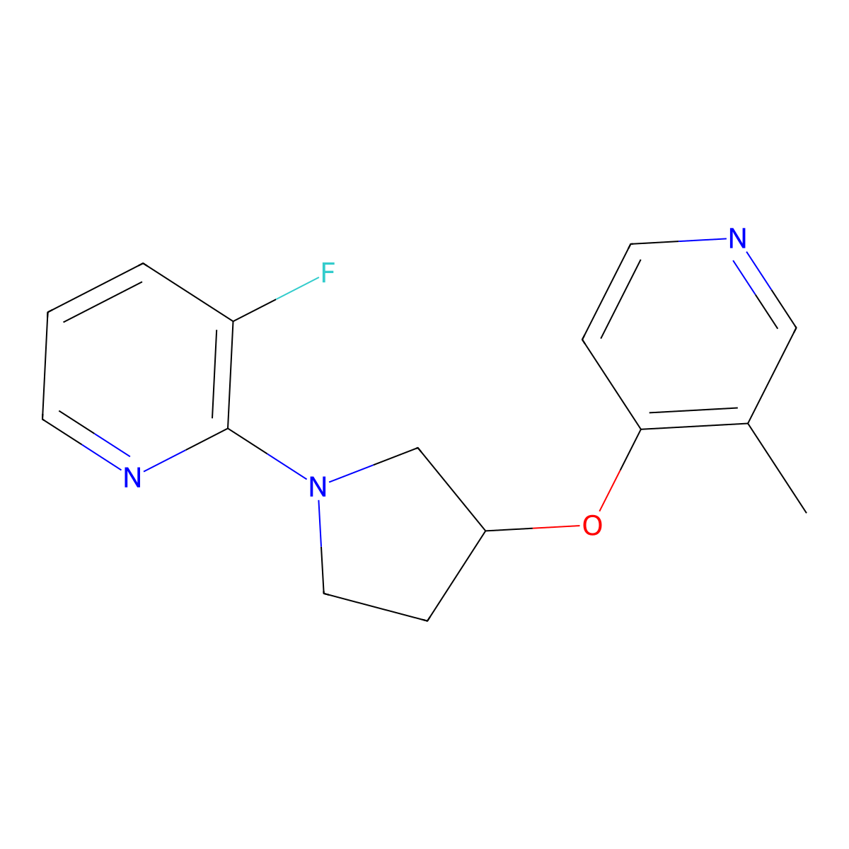 3-Fluoro-2-{3-[(3-methylpyridin-4-yl)oxy]pyrrolidin-1-yl}pyridine molecular structure, CAS 2742069-30-1