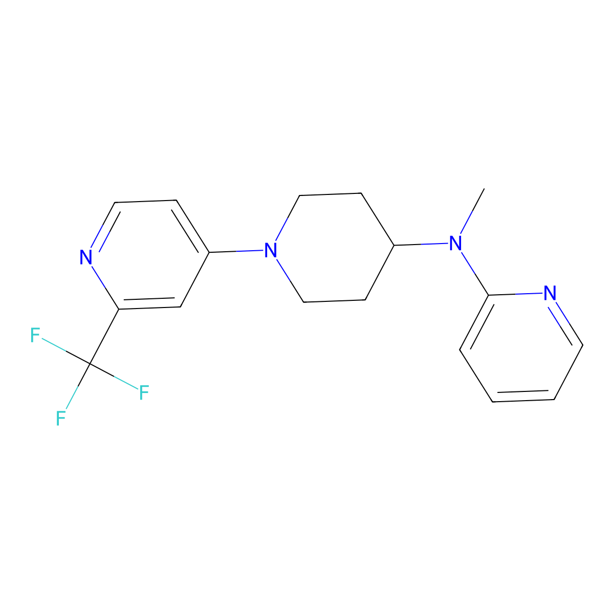 N-methyl-N-{1-[2-(trifluoromethyl)pyridin-4-yl]piperidin-4-yl}pyridin-2-amine molecular structure, CAS 2742069-34-5
