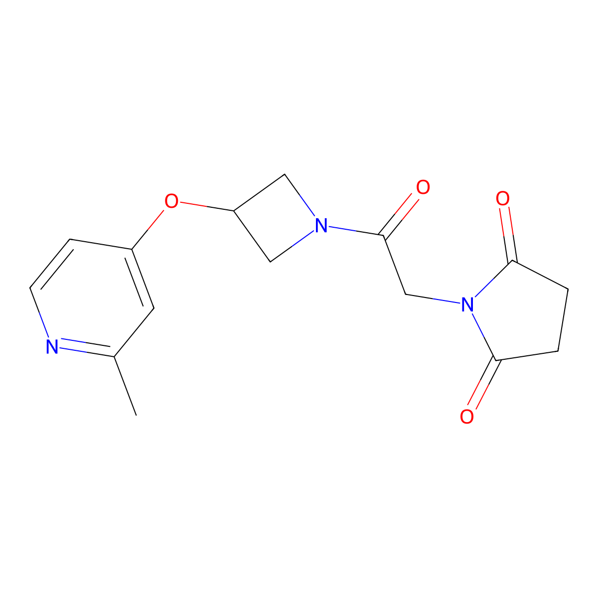 1-(2-{3-[(2-Methylpyridin-4-yl)oxy]azetidin-1-yl}-2-oxoethyl)pyrrolidine-2,5-dione molecular structure, CAS 2742069-35-6