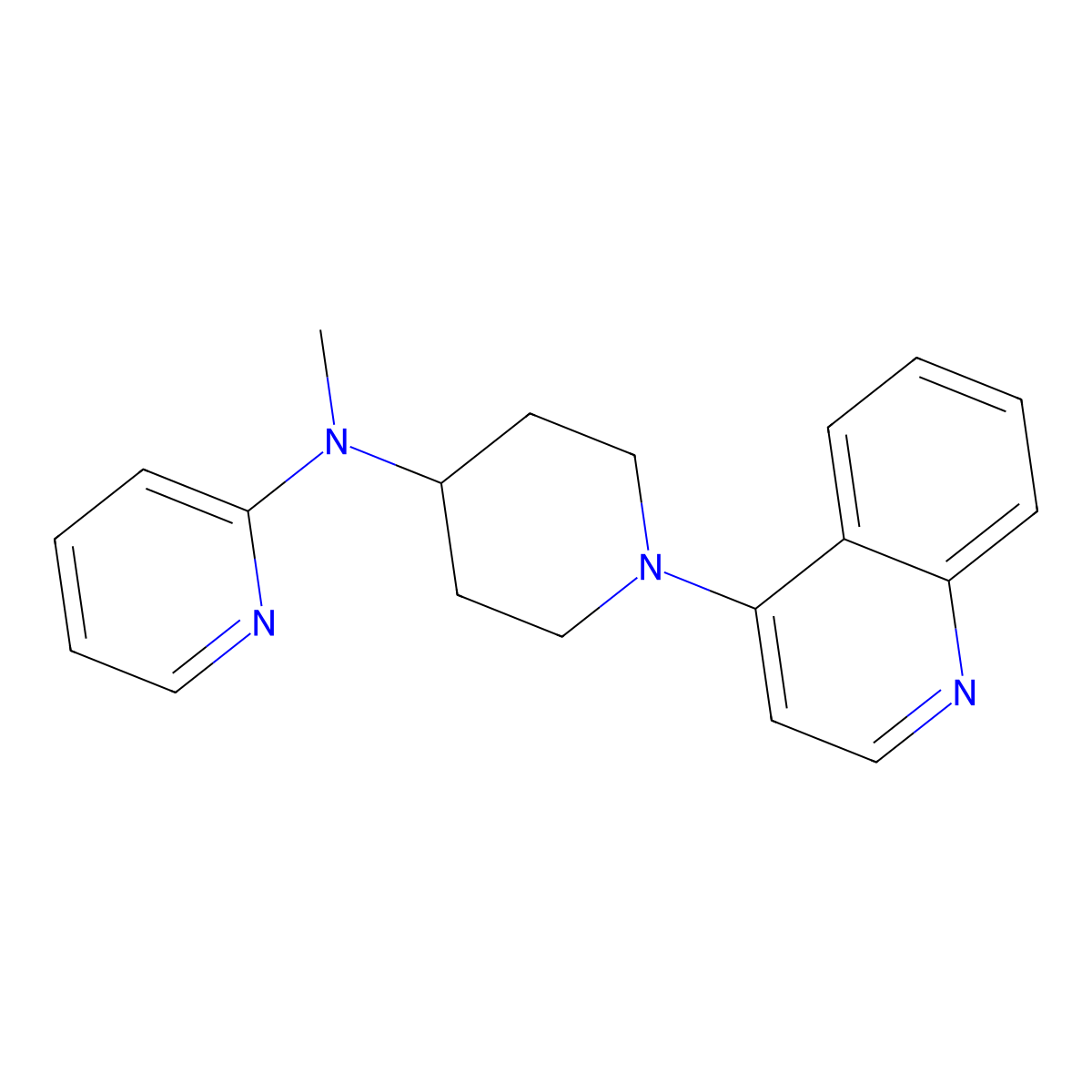 N-methyl-N-[1-(quinolin-4-yl)piperidin-4-yl]pyridin-2-amine molecular structure, CAS 2742069-37-8