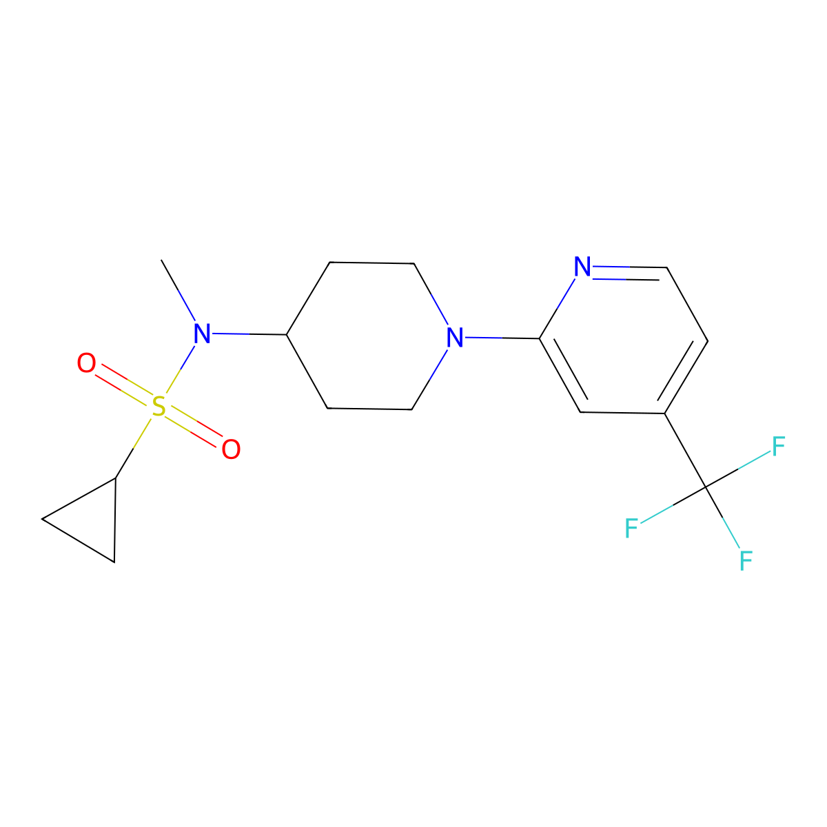 N-methyl-N-{1-[4-(trifluoromethyl)pyridin-2-yl]piperidin-4-yl}cyclopropanesulfonamide molecular structure, CAS 2742069-38-9