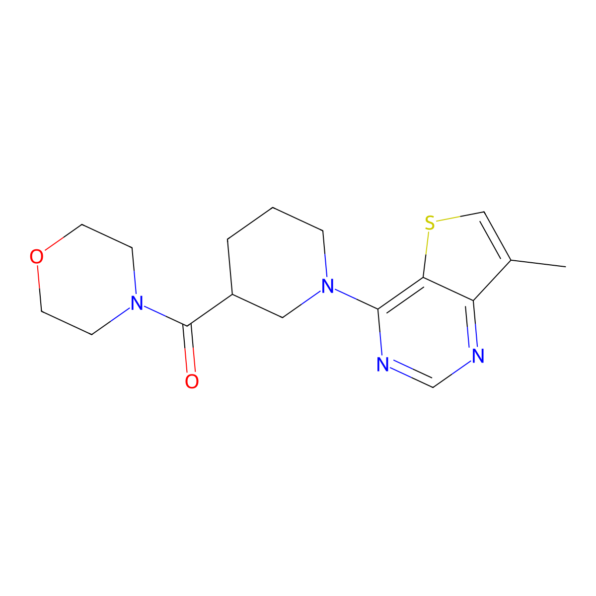 4-(1-{7-Methylthieno[3,2-d]pyrimidin-4-yl}piperidine-3-carbonyl)morpholine molecular structure, CAS 2742069-53-8