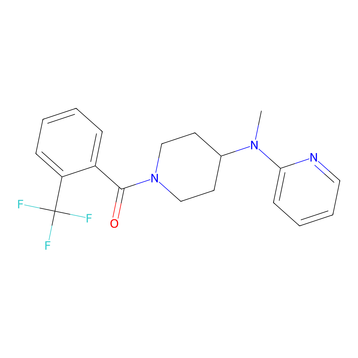 N-methyl-N-{1-[2-(trifluoromethyl)benzoyl]piperidin-4-yl}pyridin-2-amine molecular structure, CAS 2742069-55-0