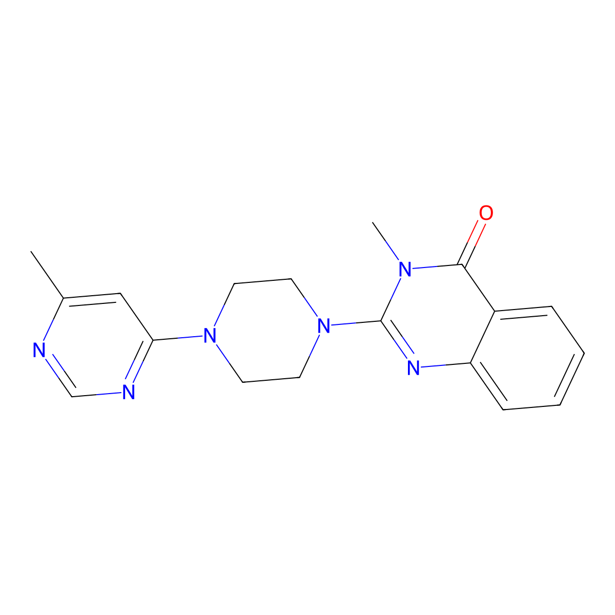 3-Methyl-2-[4-(6-methylpyrimidin-4-yl)piperazin-1-yl]-3,4-dihydroquinazolin-4-one molecular structure, CAS 2742069-65-2