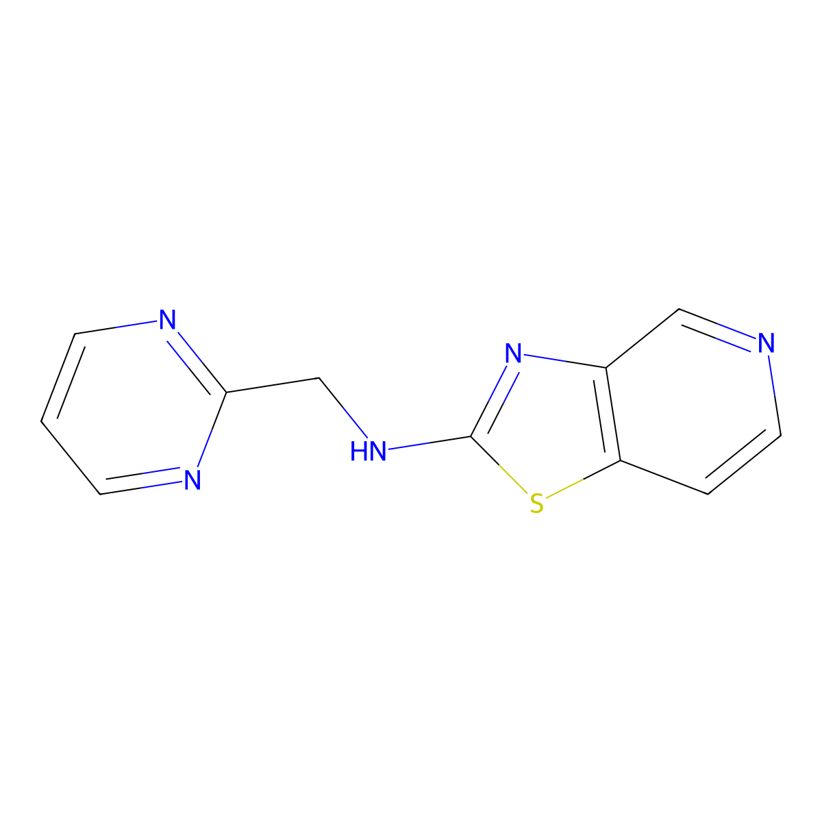 N-[(pyrimidin-2-yl)methyl]-[1,3]thiazolo[4,5-c]pyridin-2-amine molecular structure, CAS 2742069-75-4