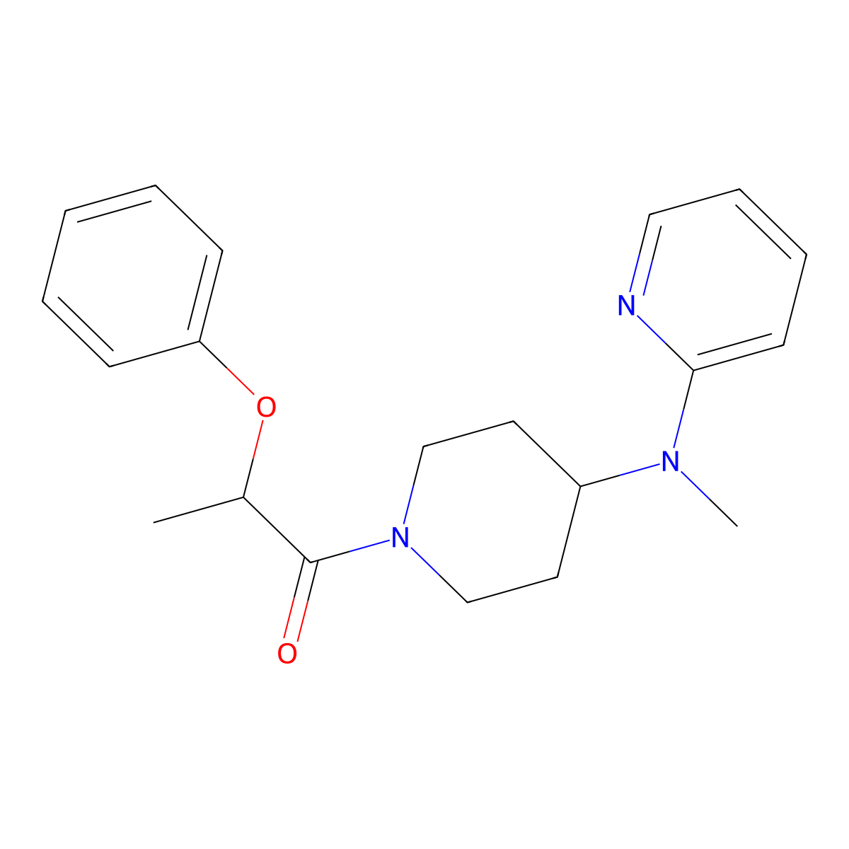 1-{4-[Methyl(pyridin-2-yl)amino]piperidin-1-yl}-2-phenoxypropan-1-one molecular structure, CAS 2742069-77-6