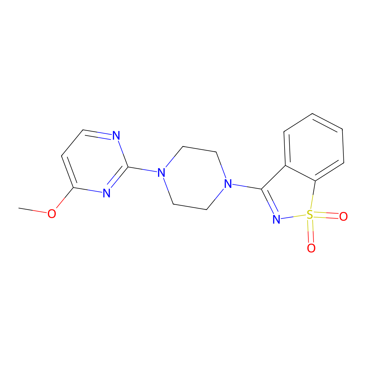 3-[4-(4-Methoxypyrimidin-2-yl)piperazin-1-yl]-1lambda6,2-benzothiazole-1,1-dione molecular structure, CAS 2742069-94-7