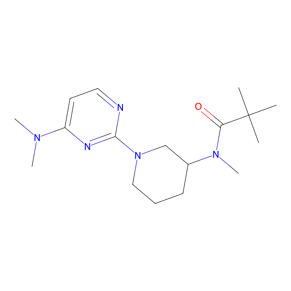 N-{1-[4-(dimethylamino)pyrimidin-2-yl]piperidin-3-yl}-N,2,2-trimethylpropanamide molecular structure, CAS 2742070-00-2