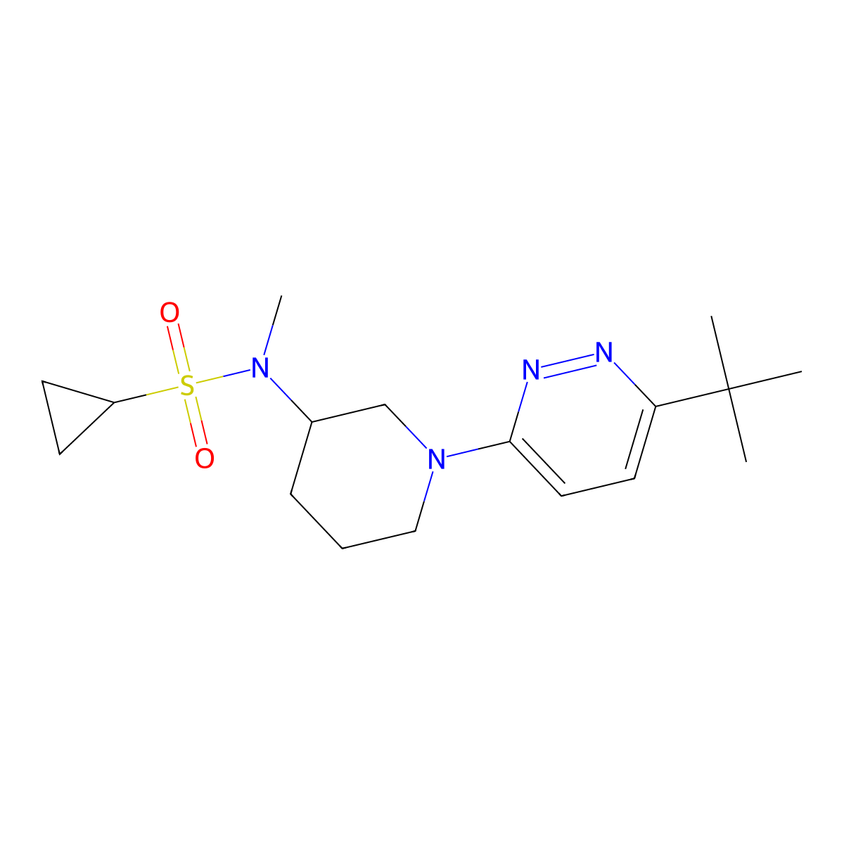 N-[1-(6-tert-butylpyridazin-3-yl)piperidin-3-yl]-N-methylcyclopropanesulfonamide molecular structure, CAS 2742070-09-1