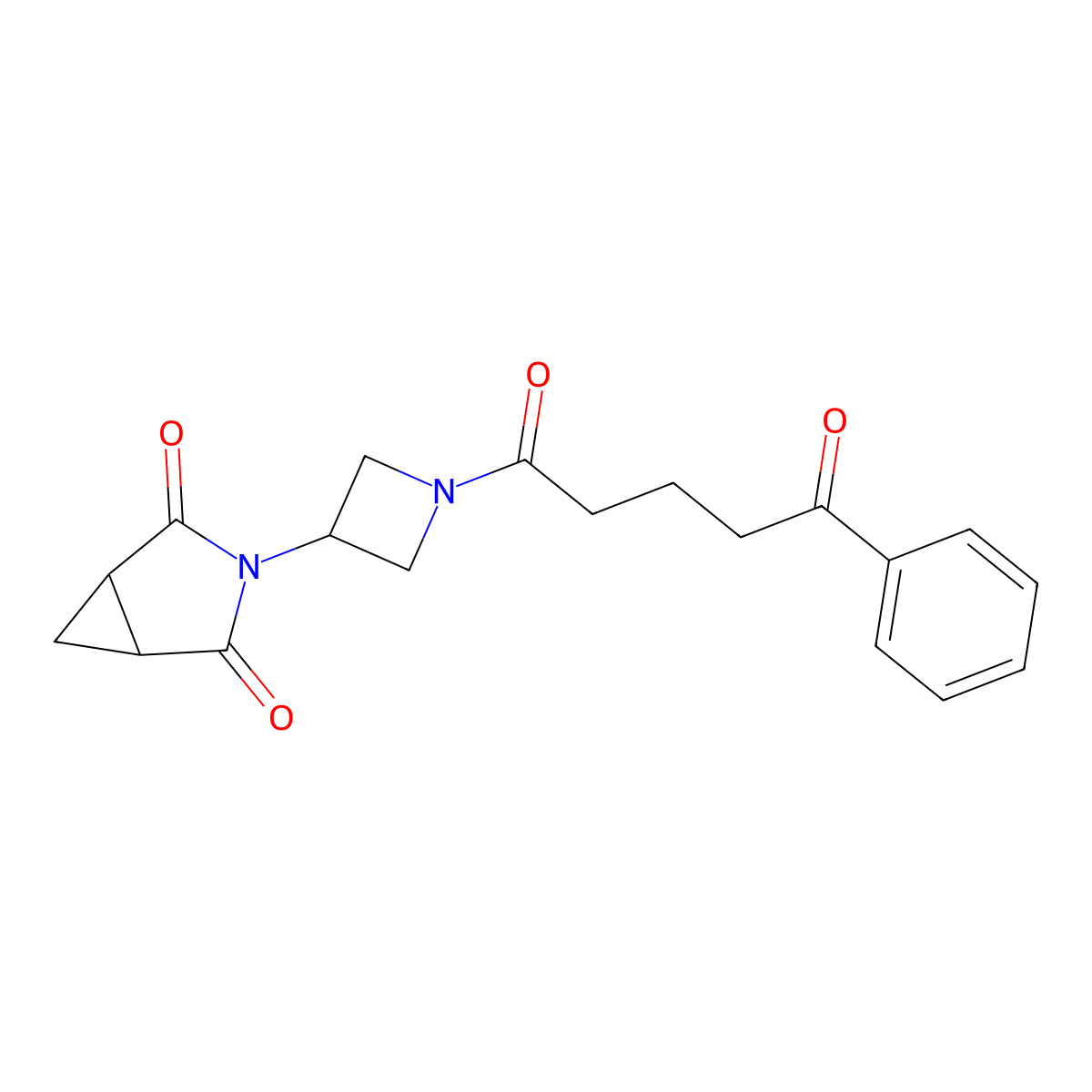 3-(1-(5-Oxo-5-phenylpentanoyl)azetidin-3-yl)-3-azabicyclo[3.1.0]hexane-2,4-dione molecular structure, CAS 2742070-12-6